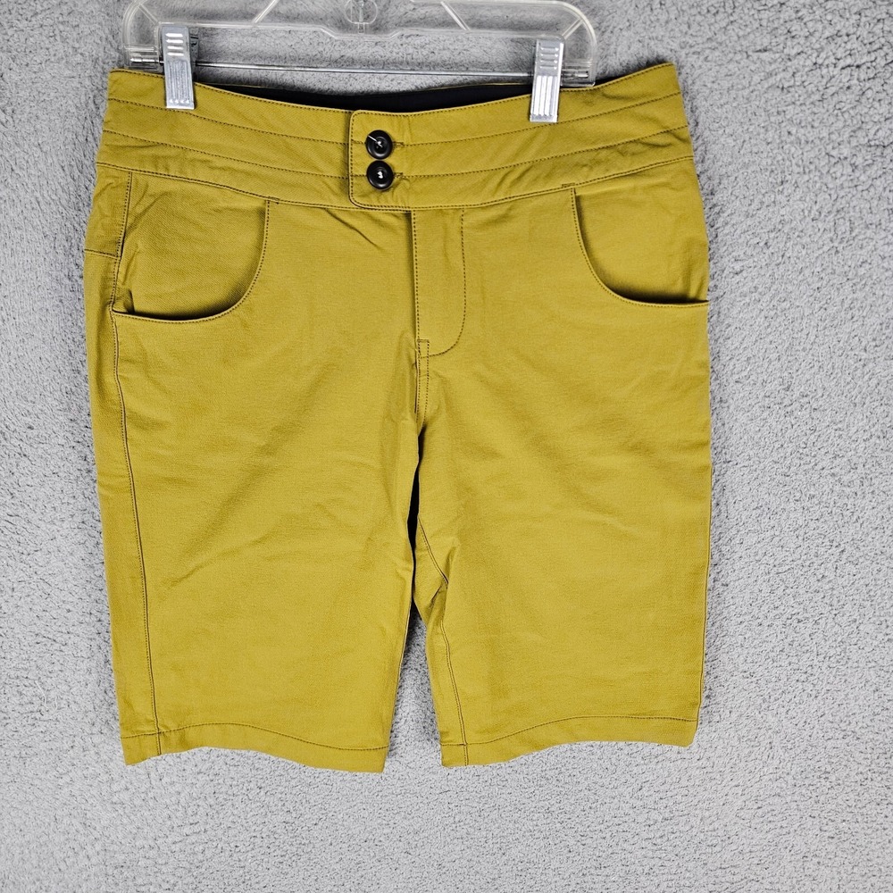 KAVU Chino Shorts Womens 2 Mustard Stretch Comfort 10.5" Inseam Dual Button
